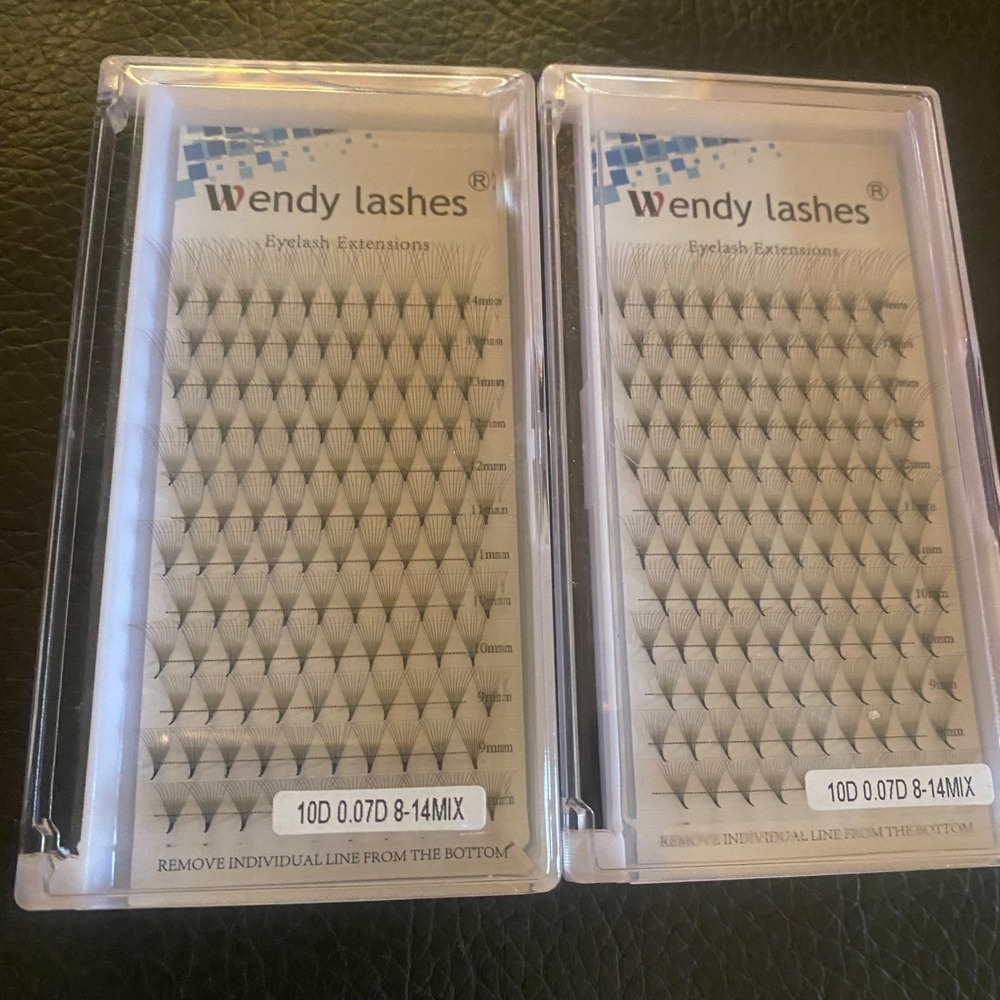 Wendy Lashes Eyelash Extensions Women 8-14mm Black New 10D 0.07D Premade Fans